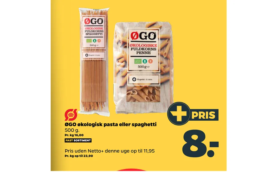 Øgo organic pasta or spaghetti