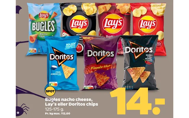 Bugles nacho cheese, lay s or doritos potato chips product image