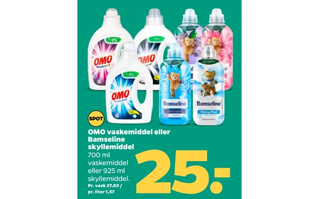 Omo Vaskemiddel Eller Bamseline Skyllemiddel product image