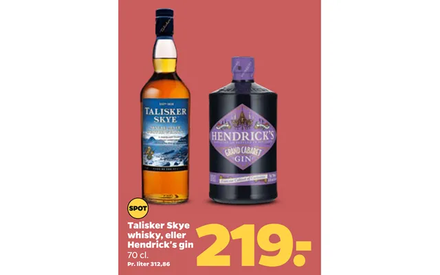 Talisker shun whiskey, or hendrick s gin product image