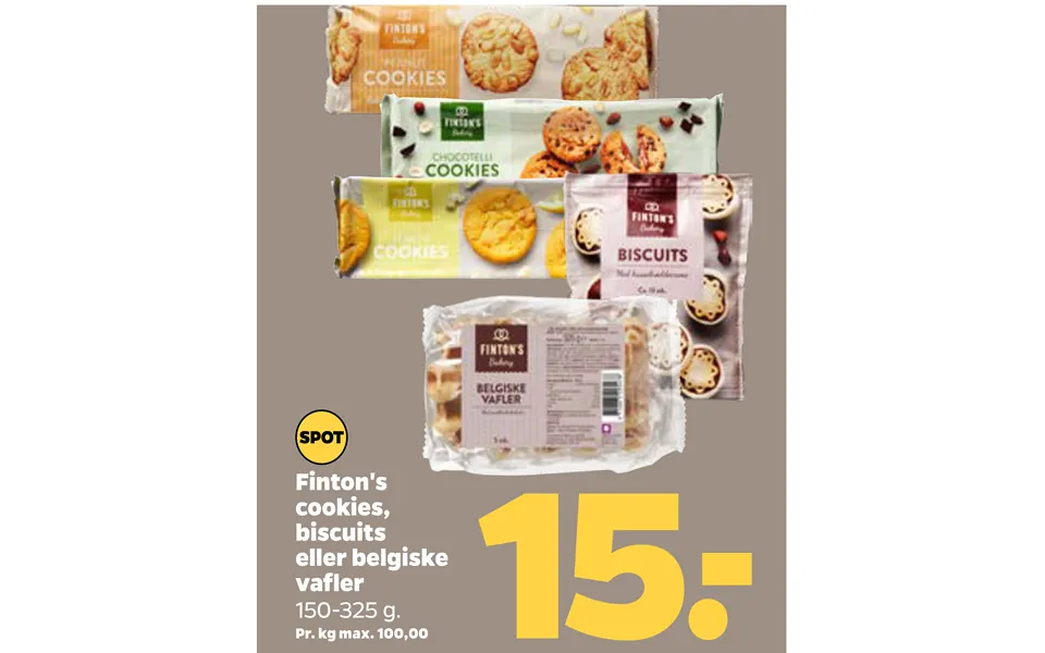 Finton's Cookies, Biscuits Eller Belgiske Vafler