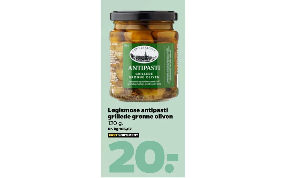 Løgismose Antipasti Grillede Grønne Oliven