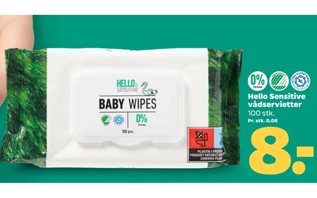 Hello sensitive wipes product image