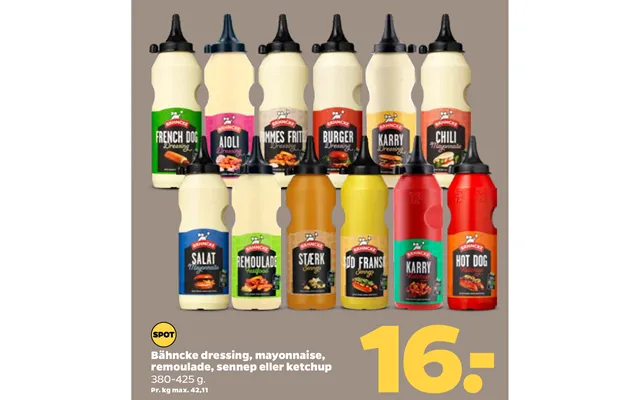 Bähncke Dressing, Mayonnaise, Remoulade, Sennep Eller Ketchup product image