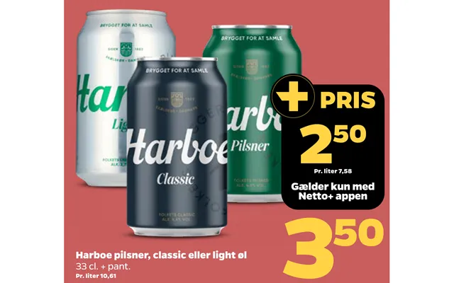 Harboe Pilsner, Classic Eller Light Øl product image