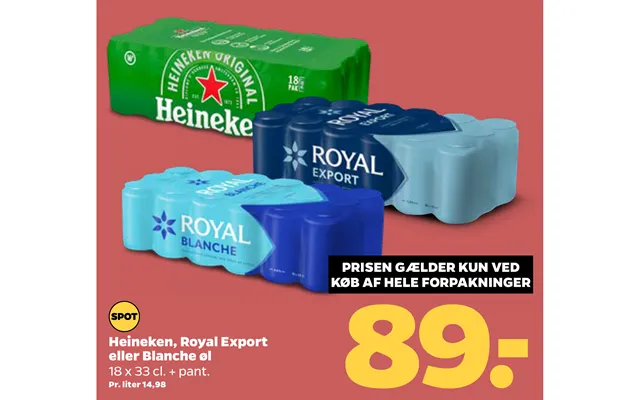 Heineken, Royal Export Eller Blanche Øl product image