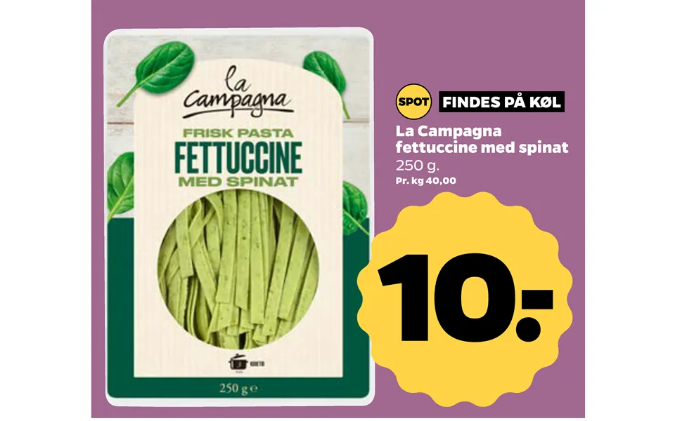 Findes På Køl La Campagna Fettuccine Med Spinat