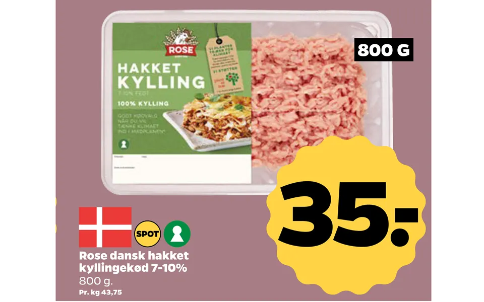Rose Dansk Hakket Kyllingekød 7-10%