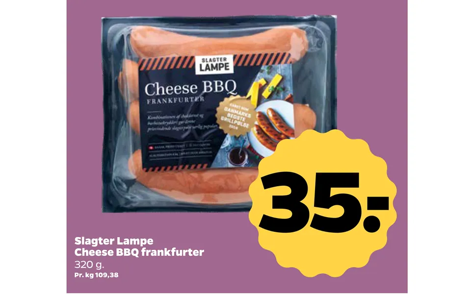 Slagter Lampe Cheese Bbq Frankfurter
