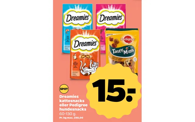 Dreamies Kattesnacks Eller Pedigree Hundesnacks product image