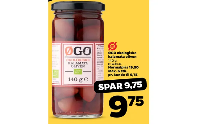 Øgo organic kalamata olives product image