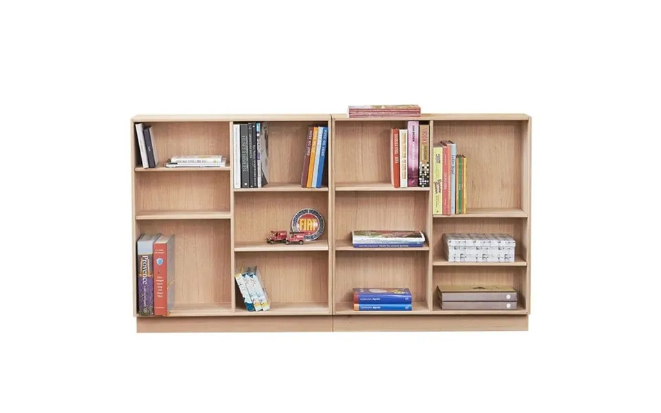 Square bookcase bookshelf in white oiled oak, kidi - square bookcase