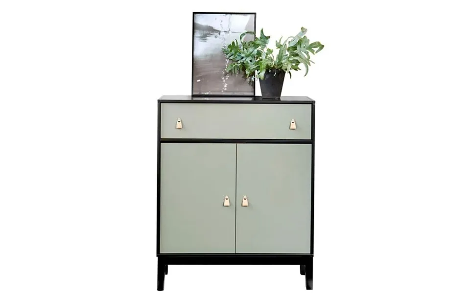 Square bookcase little sideboard in black with gray-green drawer past, the laws gates - norliving