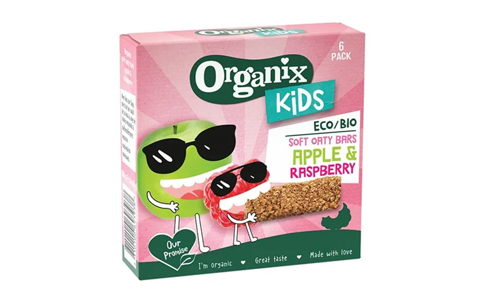 Organix kids raspberry & apple oaty bars økologisk - 180 gram