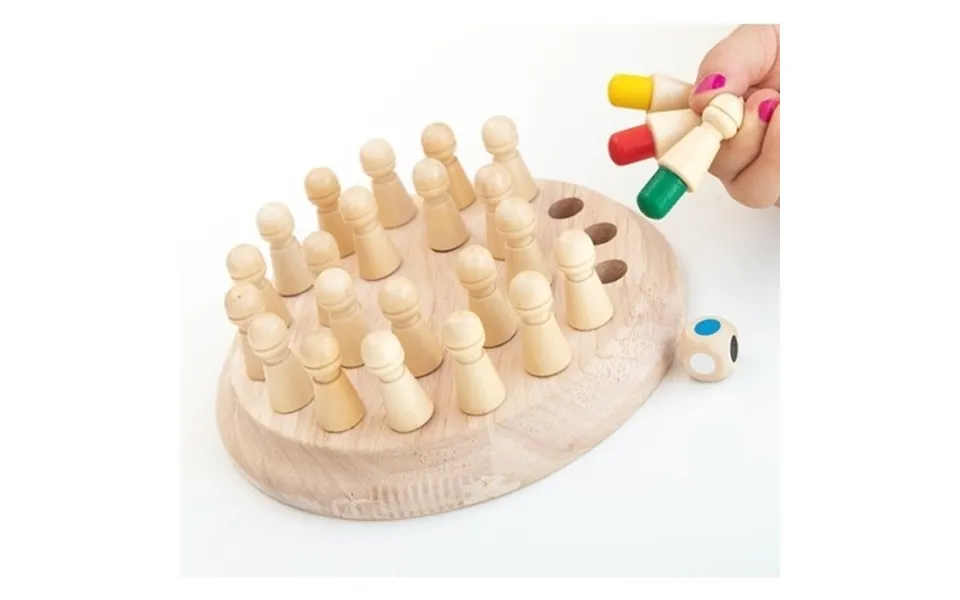 Wood memory game chess taeda - innovagoods