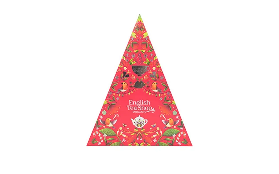Triangular advent calendar red økologisk - 25 letters