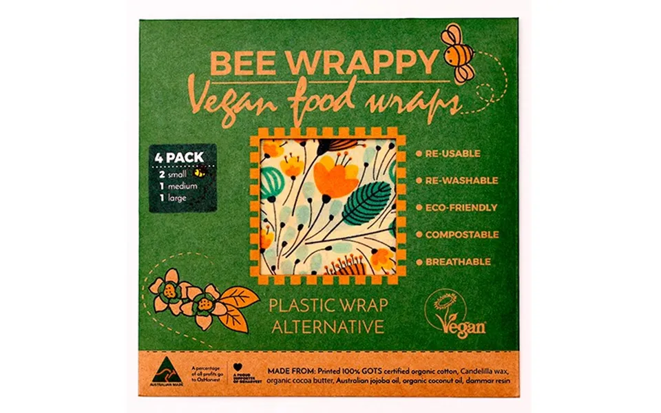 Vegan Food Wraps - 4 Pak