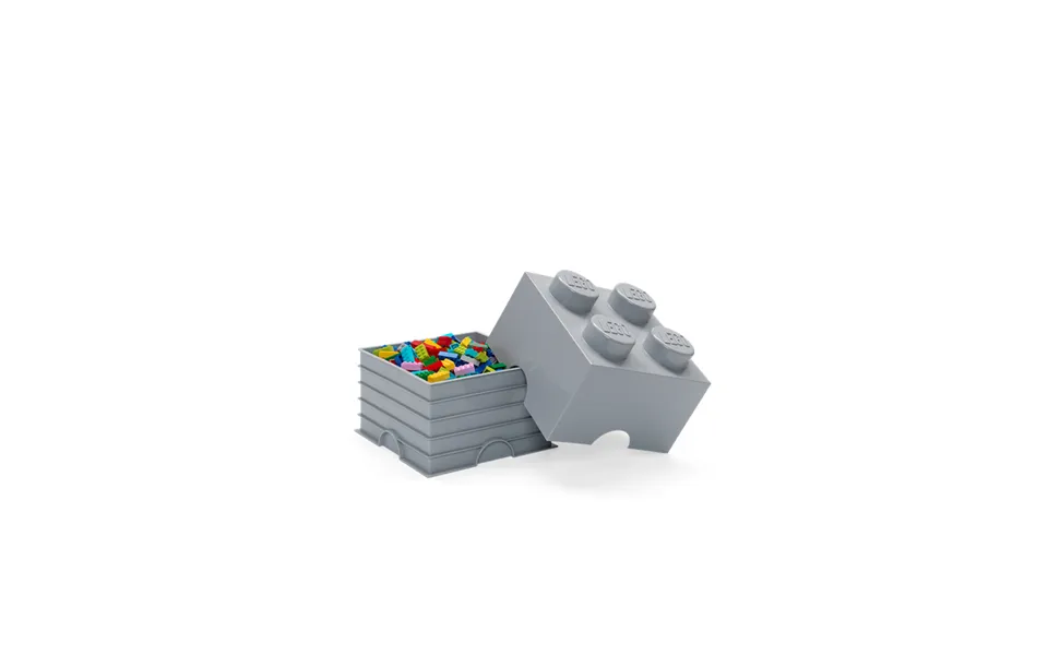 Lego Opbevaringskasse 4 - Medium Stone Grey