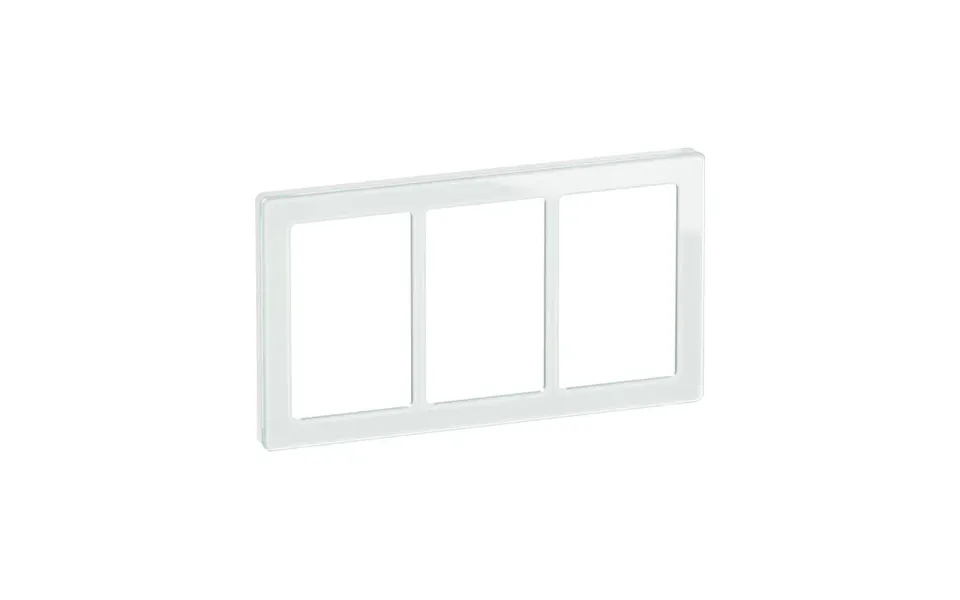 Lk Fuga Pure 66 Design Ramme 3x1 Modul - Hvidt Glas