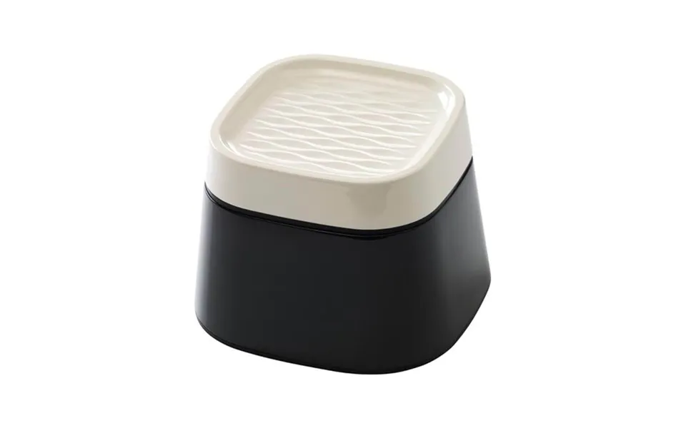 Savic Ergo Cube Food Bowl With Rubber Edge 22x22x16 Cm Black White