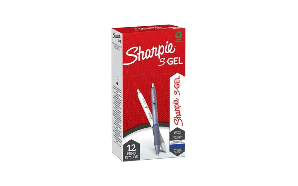 Sharpie S-gel Gelpenne Medium Spids 0.7mm Frost Blue & White Pearl Hylstre Blåt Blæk 12 Styk