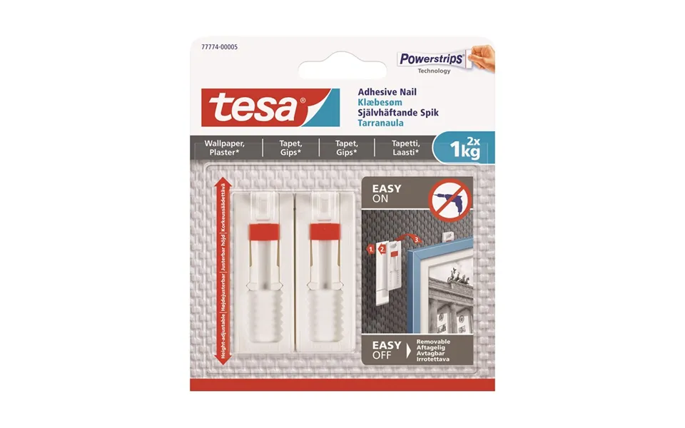 Tesa adhesive nail adjustable 1kg background