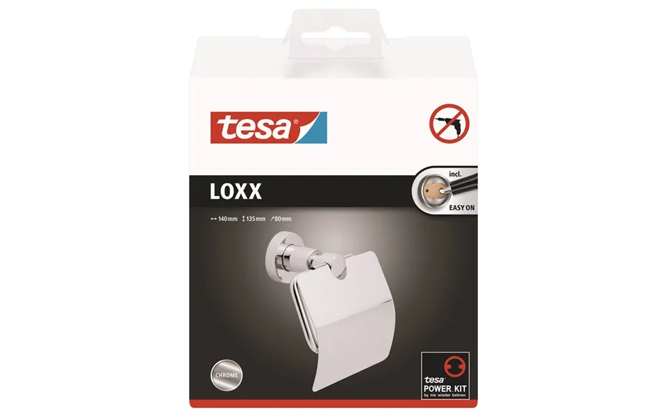 Tesa Loxx Toilet Roll Holder With Lid Self-adhesive