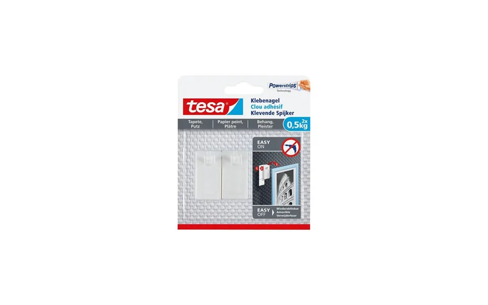 Tesa Powerstrips Adhesive Nail For Wallpaper & Plaster 0.5kg