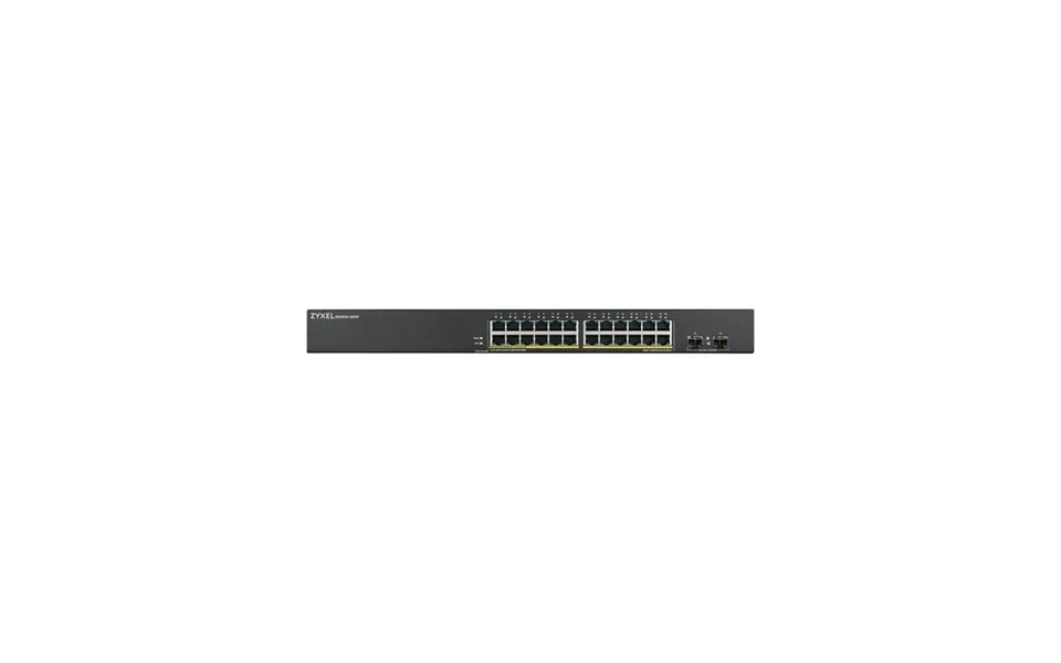 Zyxel gs1900-24hpv2 24-port gbe smart managed poe switch with gbe uplink