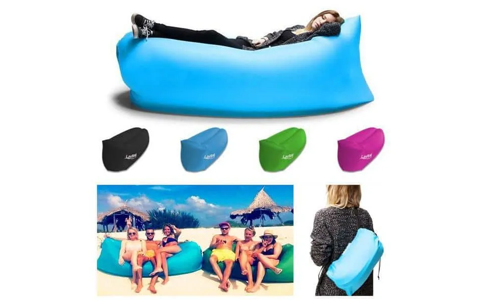 Air bean inflatable lounger liggesæk to beach garden or festival
