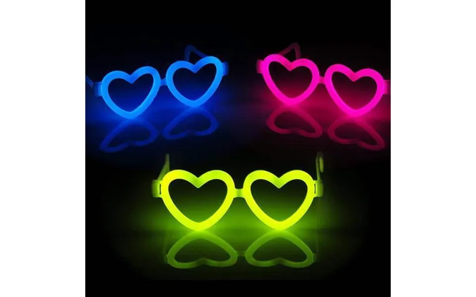 Briller Hjerteformet - Selvlysende Glow Stick