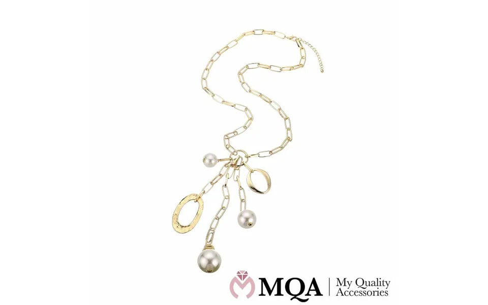 Necklace gold - pendant m 3 beads past, the laws 2 rings