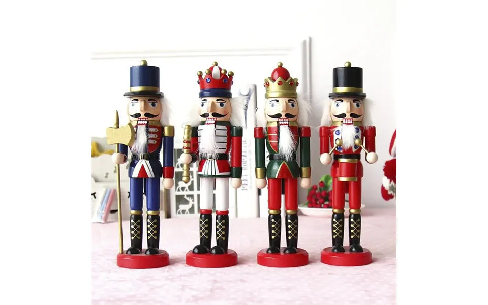 Nutcracker characters in træ - 24 cm, set with 4 charming characters -