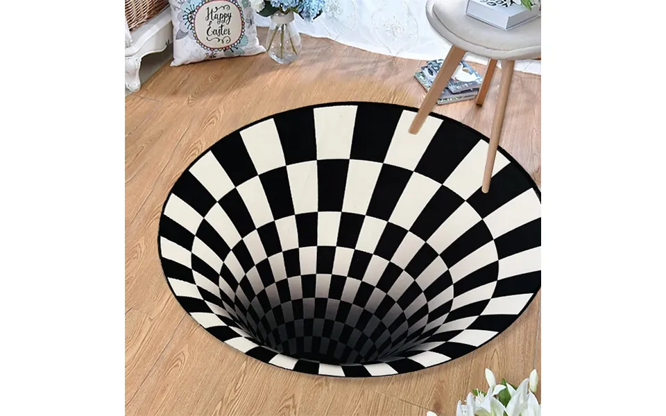 Around vortex 3d illusion tæppe - 100 cm