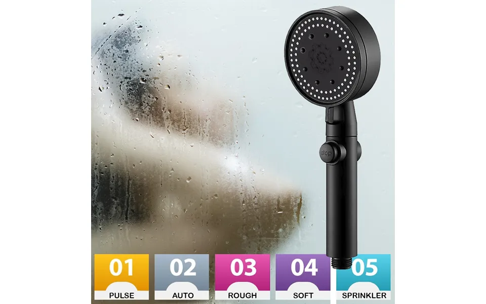 Water saving showerhead m 5 features save 40% water - black