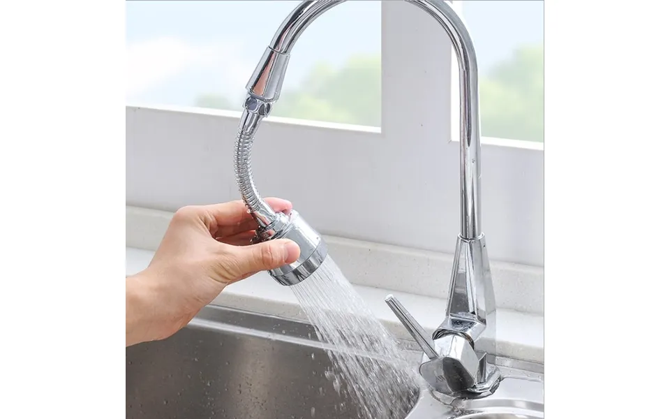 Water saving faucet extension 360 degrees in stainless steel