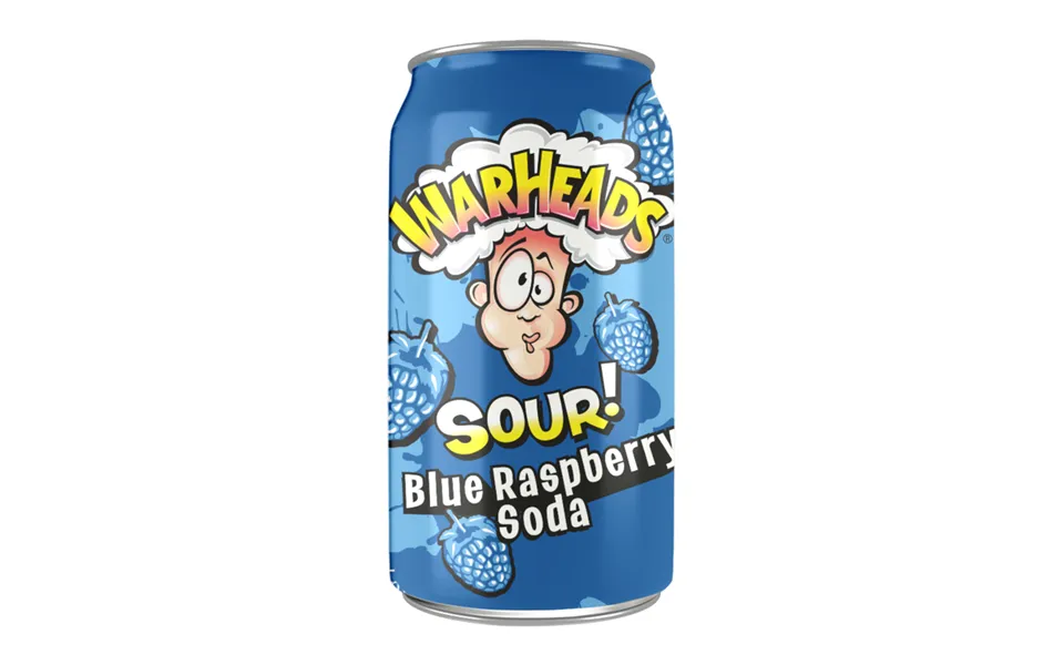 Warheads sour blue raspberry soda
