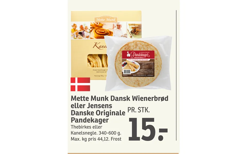 Mette Munk Dansk Wienerbrød Eller Jensens Danske Originale Pandekager