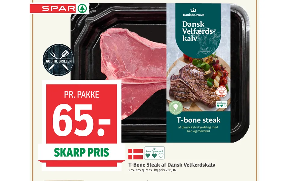 T-bone Steak Af Dansk Velfærdskalv