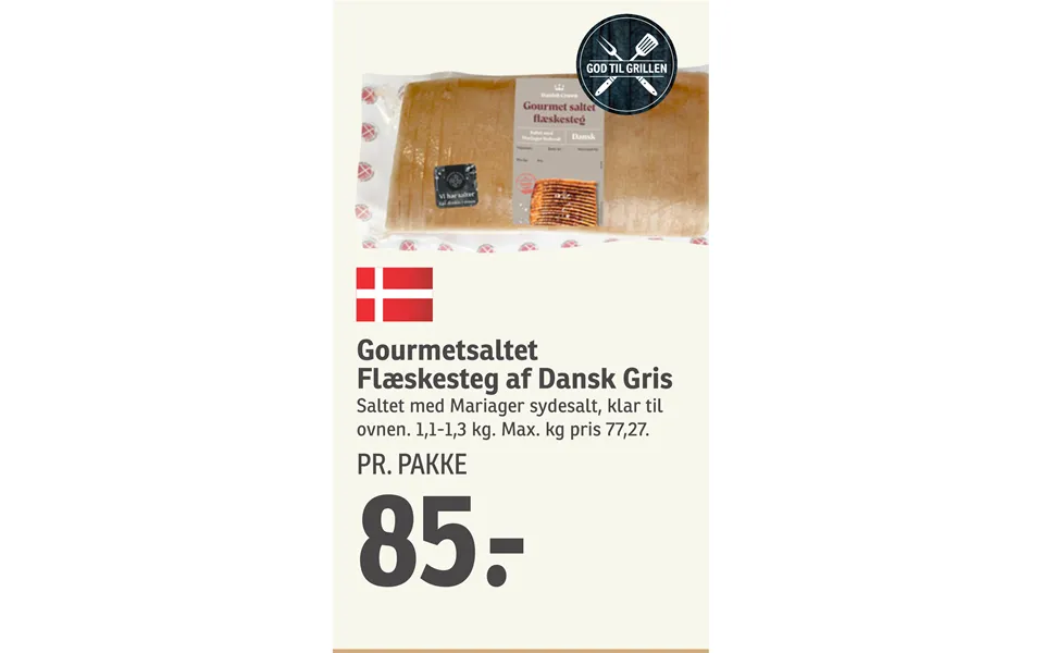 Gourmetsaltet Flæskesteg Af Dansk Gris
