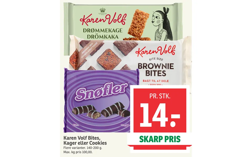 Karen Volf Bites, Kager Eller Cookies