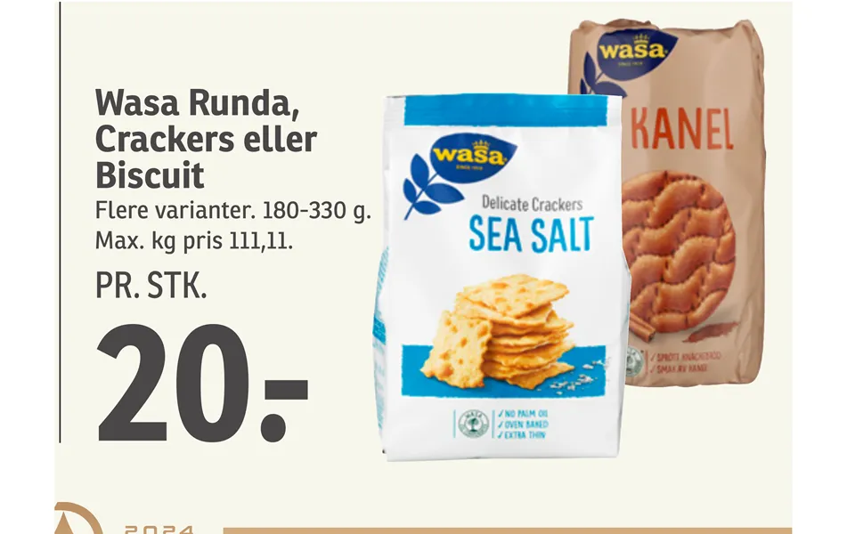 Wasa Runda, Crackers Eller Biscuit