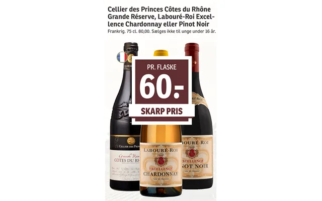 Cellier des princes cotes you rhone grande reserve, laboure-roi excellence chardonnay or pinot noir product image