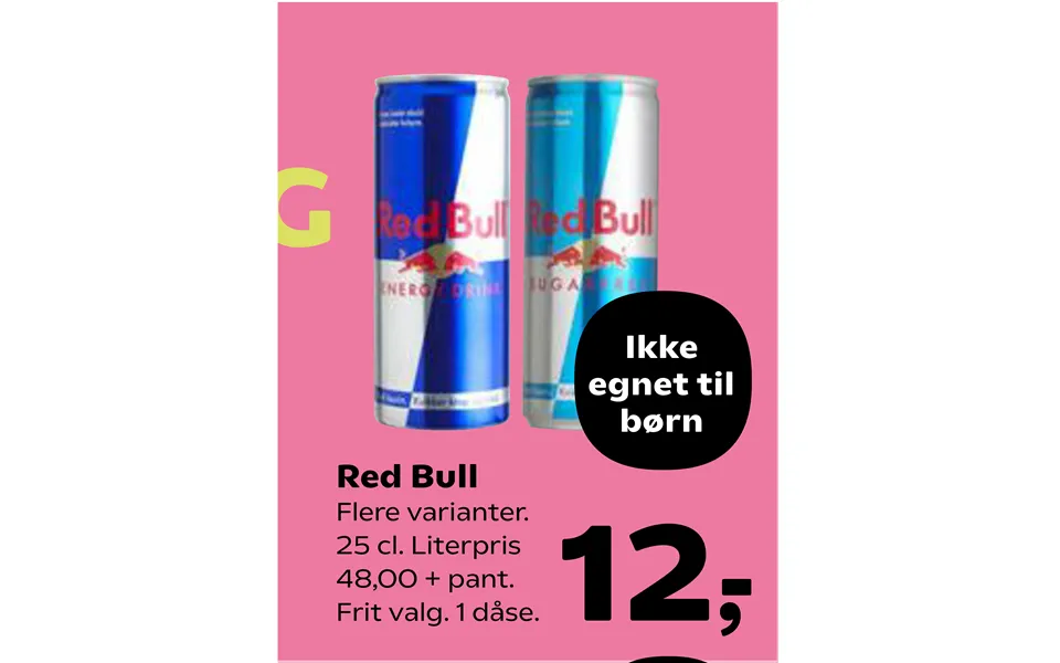 Not suitable to children red bull