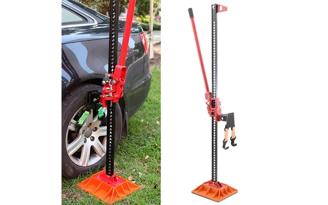 60 3000kg High Lift Off-road Ratchet Farm Jack With Hook Straps And Base Plate