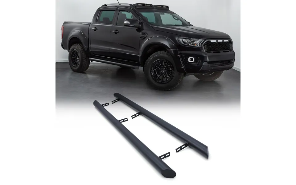 Ford Ranger T6 T7 T8 Double Cab 12-22 Matte Black 3 Side Bars