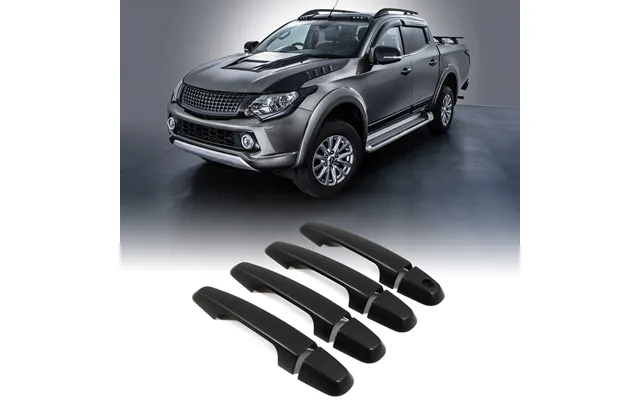Mitsubishi Triton L200 15-23 Black Door Handle Protectors