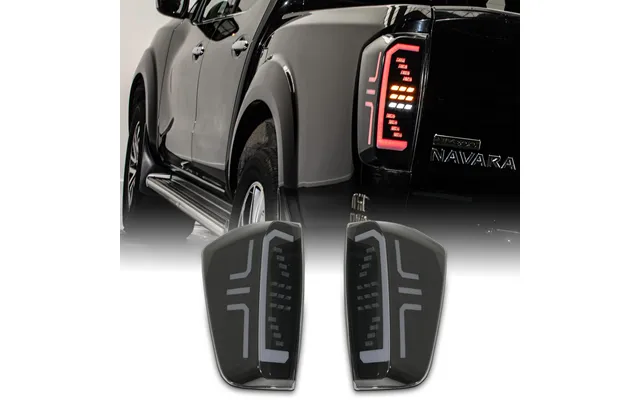 Nissan Navara Np300 2014-20 Rear Led Black Tinted Tail Lights