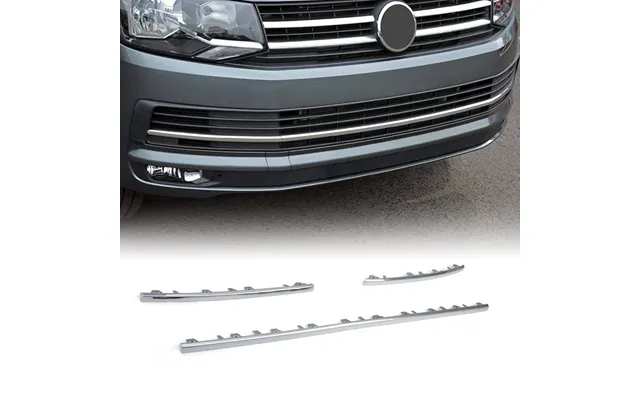 Vw Transporter T6 16-19 3 Piece Chrome Front Bumper Grille Trim product image