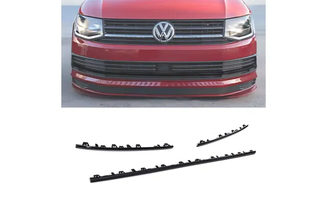 Vw Transporter T6 16-19 3 Piece Gloss Black Front Bumper Grille Trim product image